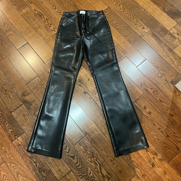 Aritzia Wilfred vegan leather lace up pants - Picture 2 of 2